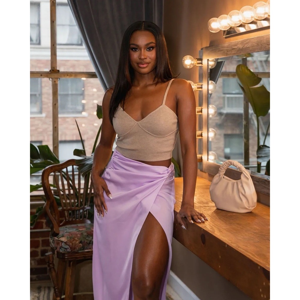 HFR x The Drop Women's Lavendula Twist Wrapped Skirt by @kimberlygoldson Size XL